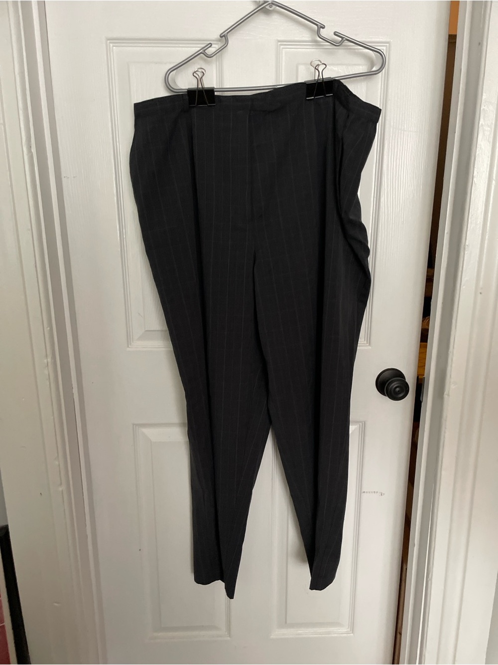 Sag Harbor Black Pinstripe Trousers